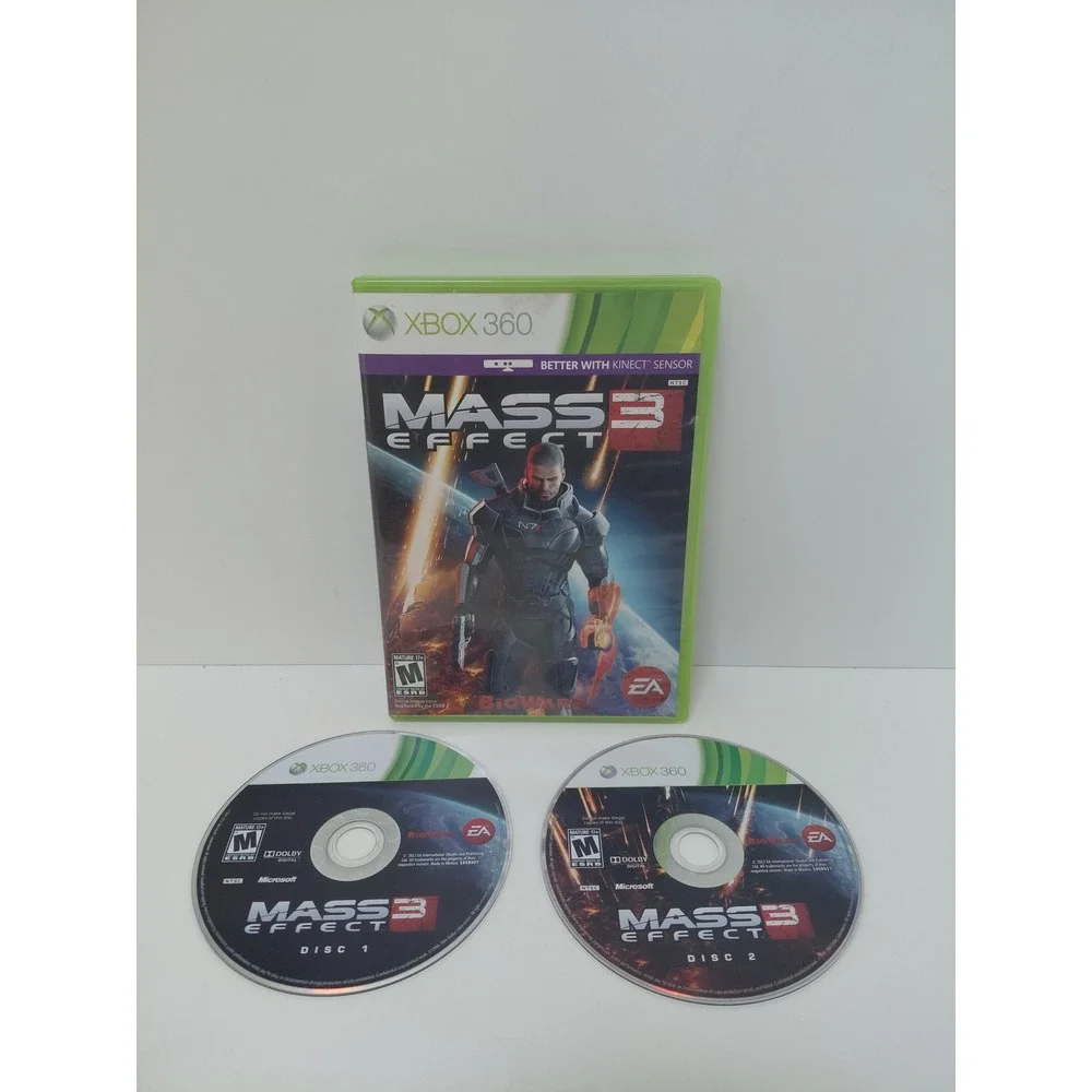 Mass Effect 3 Xbox 360 Video Game BioWare EA NTSC 2-Disc Set Kinect Support